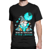 Gnome One Fights Alone Ribbon Ptsd Awareness Classic T-shirt | Artistshot