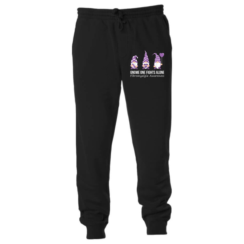 Gnome One Fights Alone  Fibromyalgia Awareness Warrior Unisex Jogger by NathanielDesign | Artistshot