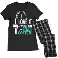 I Love It When She Bends Over Funny Angling Fish T Shirt Women's Pajamas Set | Artistshot