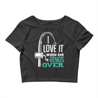 I Love It When She Bends Over Funny Angling Fish T Shirt Crop Top | Artistshot