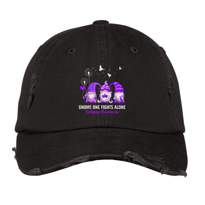 Gnomes One Fights Alone Epilepsy Awareness Vintage Cap by NathanielDesign | Artistshot