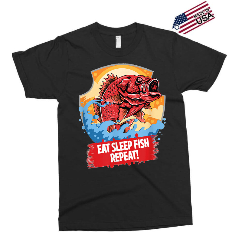 Fishing Funny Eat Sleep Fish Repeat Lover Fisherman Angling Exclusive T-shirt by WirtzRichard | Artistshot