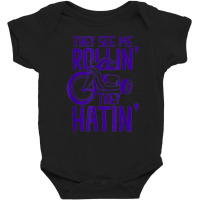 Rollin' Trike They See Me Rollin' They Hatin' Skater Skate T Shirt Baby Bodysuit | Artistshot