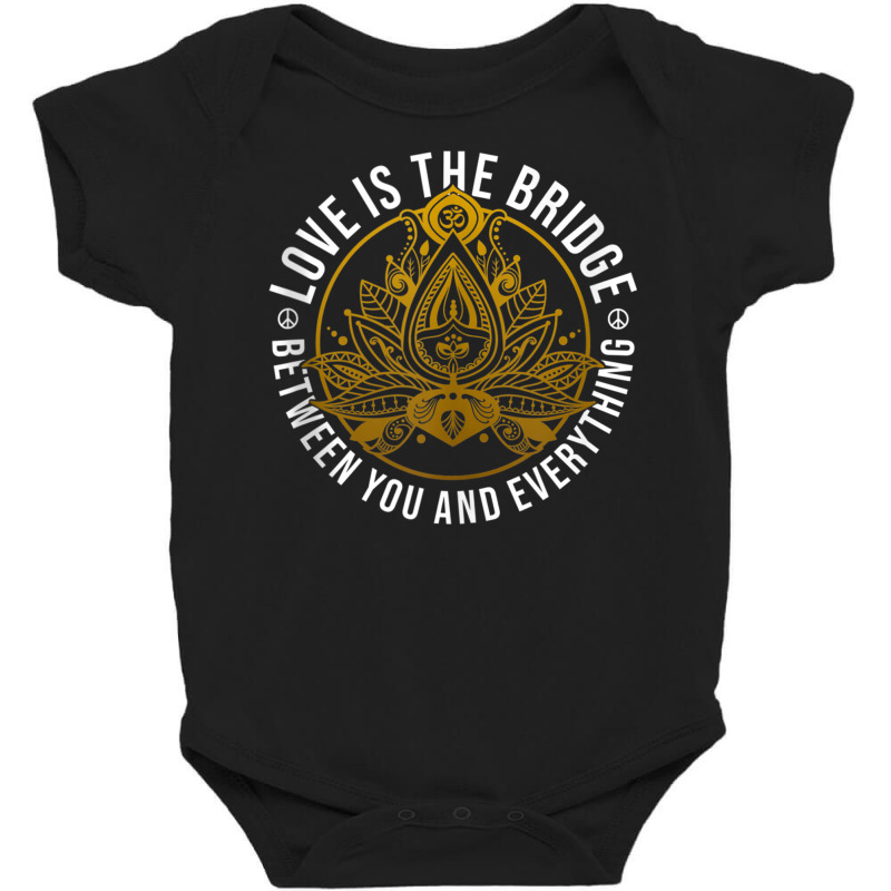 Love Is The Bridge Positive Message Lotus Yoga Meditation Tank Top Baby Bodysuit by KaseeDheera | Artistshot