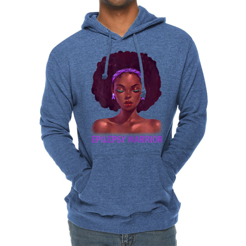 Womens Afro African American Black Woman Epilepsy Warrior T Shirt Lightweight Hoodie | Artistshot