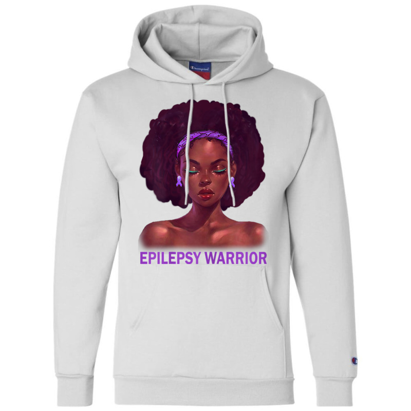 Womens Afro African American Black Woman Epilepsy Warrior T Shirt Champion Hoodie | Artistshot