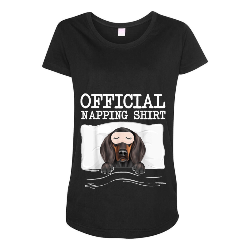 Funny Official Napping Sleeping Black And Tan Coonhound Maternity Scoop Neck T-shirt by EaglesonBonnie | Artistshot