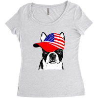 American Boston Terrier Women's Triblend Scoop T-shirt | Artistshot