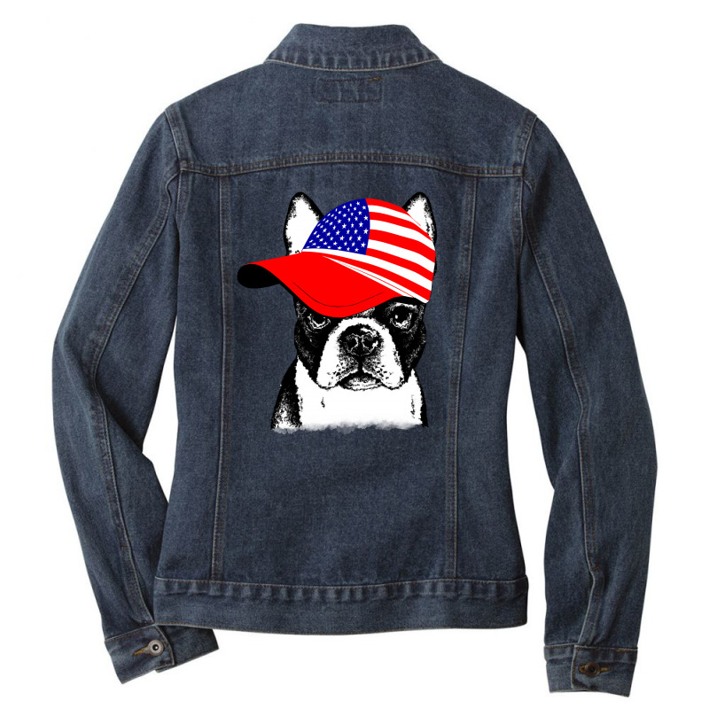 American Boston Terrier Ladies Denim Jacket by autlu2024 | Artistshot