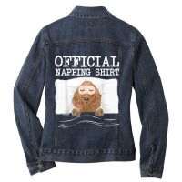 Funny Official Napping Sleeping Cocker Spaniel Ladies Denim Jacket | Artistshot