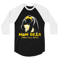 Mama Bear Childhood Cancer Awareness Month Gold Ribbon 153 3/4 Sleeve Shirt | Artistshot