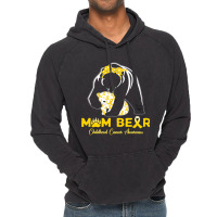 Mama Bear Childhood Cancer Awareness Month Gold Ribbon 153 Vintage Hoodie | Artistshot