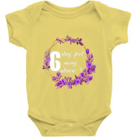 Stay 6 Feet Away Please, Floral Social Distance Shirt, Quarantine Shir Baby Bodysuit | Artistshot