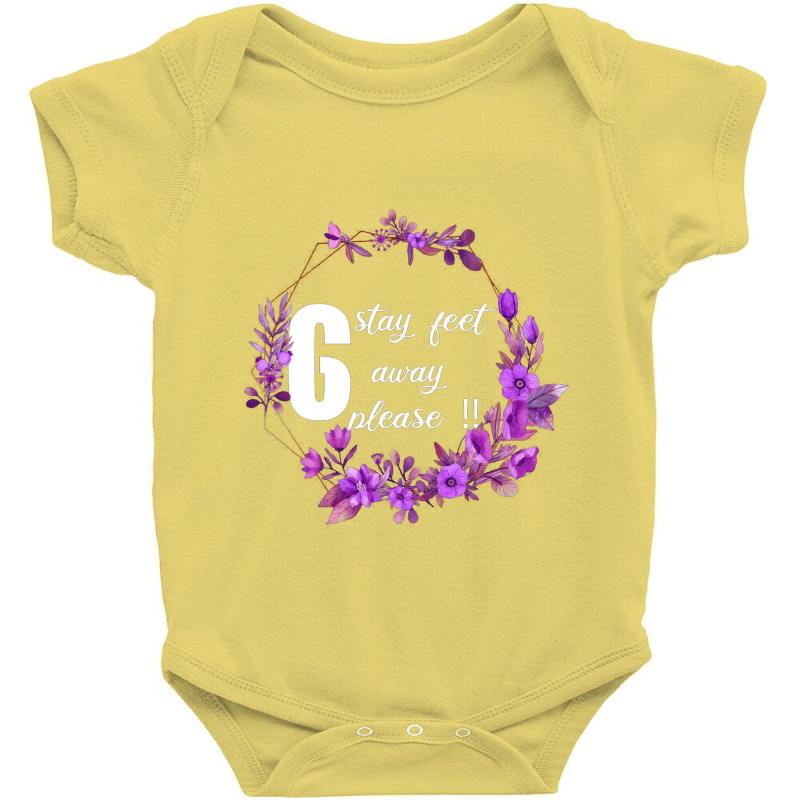 Stay 6 Feet Away Please, Floral Social Distance Shirt, Quarantine Shir Baby Bodysuit | Artistshot