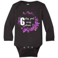 Stay 6 Feet Away Please, Floral Social Distance Shirt, Quarantine Shir Long Sleeve Baby Bodysuit | Artistshot