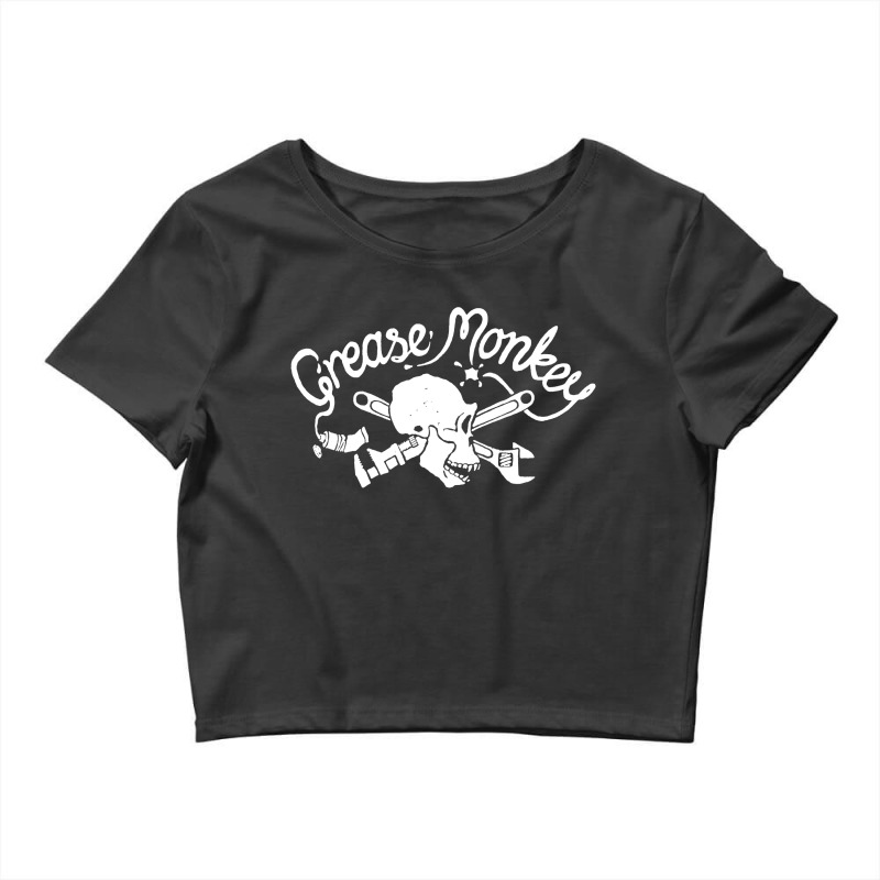 Grease Monkey Skull Crossbones Crop Top by Samboo | Artistshot