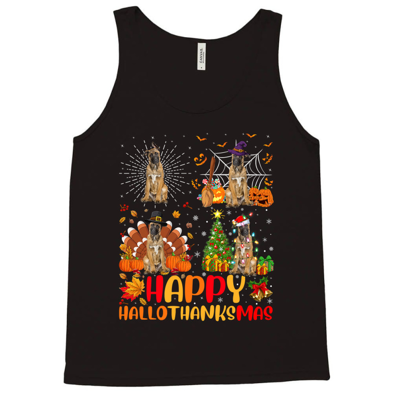 Halloween Thanksgiving Christmas Malinois Dog Hallothanksmas Tank Top by peafowl | Artistshot