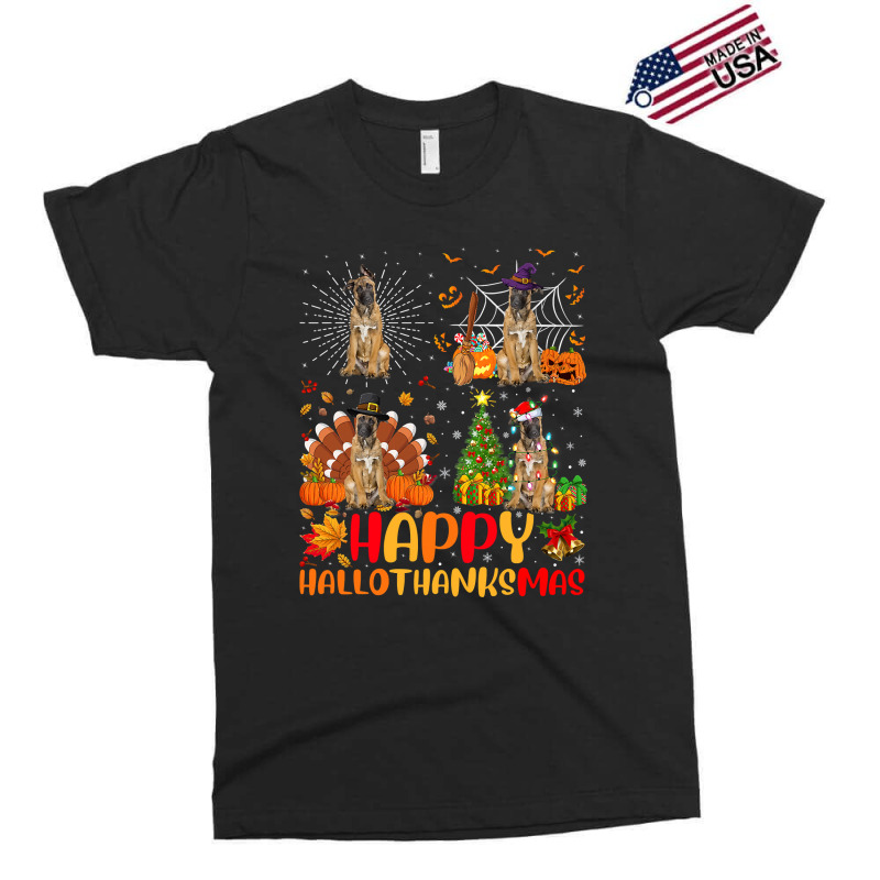 Halloween Thanksgiving Christmas Malinois Dog Hallothanksmas Exclusive T-shirt by peafowl | Artistshot