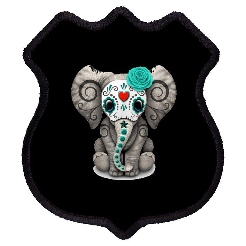 Custom Sugar Skull Elephant Day Of The Dead Halloween Shield Patch By Afa  Designs - Artistshot