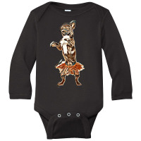 Dog Isolated Dancing Tutu Long Sleeve Baby Bodysuit | Artistshot