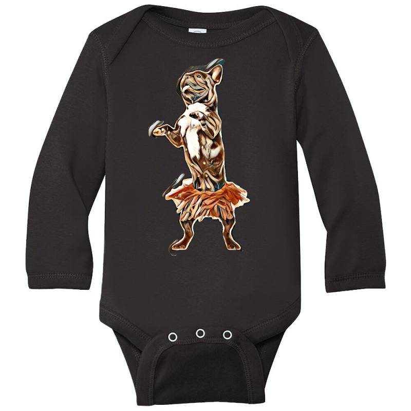 Dog Isolated Dancing Tutu Long Sleeve Baby Bodysuit by Kemnabi | Artistshot