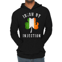 Womens Funny Irish By Injections   St Patricks Day Gift Vneck Lightweight Hoodie | Artistshot