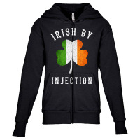 Womens Funny Irish By Injections   St Patricks Day Gift Vneck Youth Zipper Hoodie | Artistshot