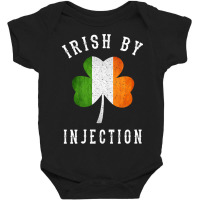 Womens Funny Irish By Injections   St Patricks Day Gift Vneck Baby Bodysuit | Artistshot