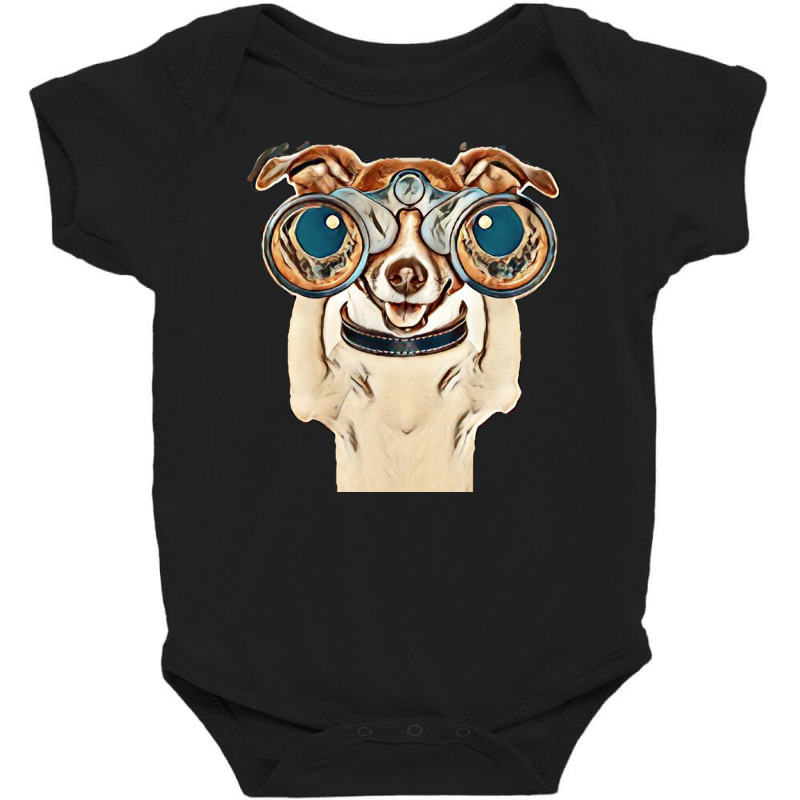 Dog Funny Binocular Animal Baby Bodysuit | Artistshot