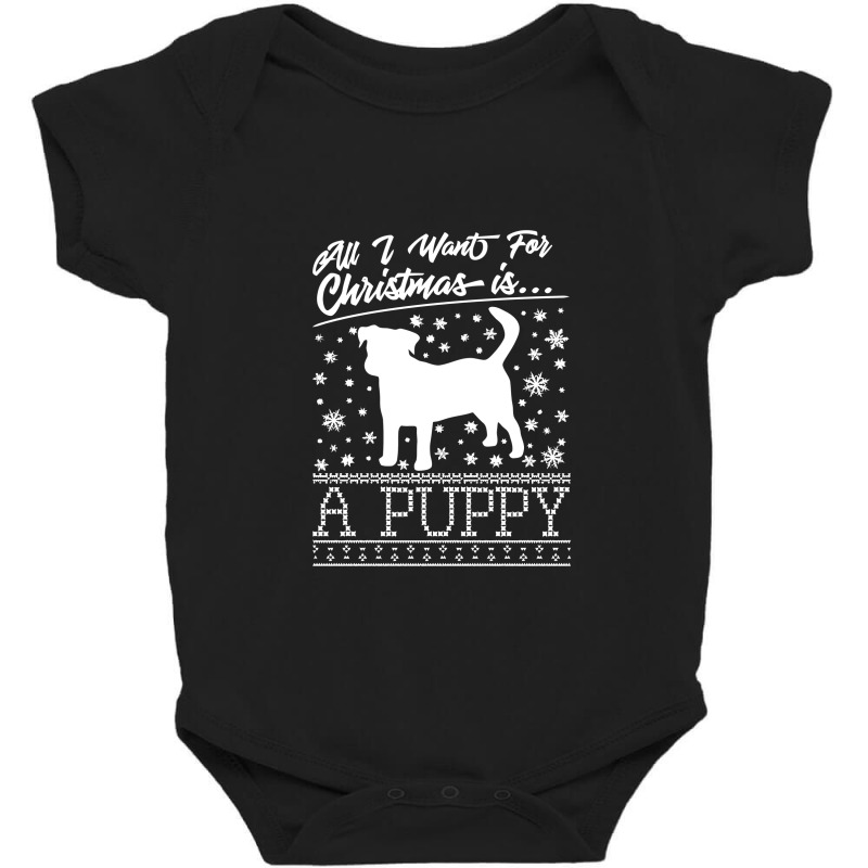 Christmas Is A Puppy Baby Bodysuit | Artistshot