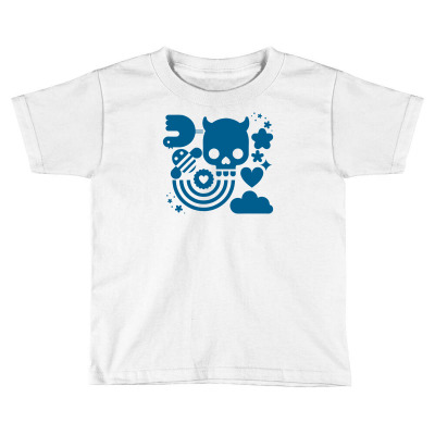 Bits And Pieces, Bee,bird,cloud,heart,rainbow,skull,star,vector, Toddler T-shirt Designed By Doestore