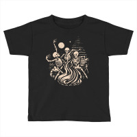 Halloween T  Shirt Skeletons Dancing Around A Fire Under The Moon T  S Toddler T-shirt | Artistshot