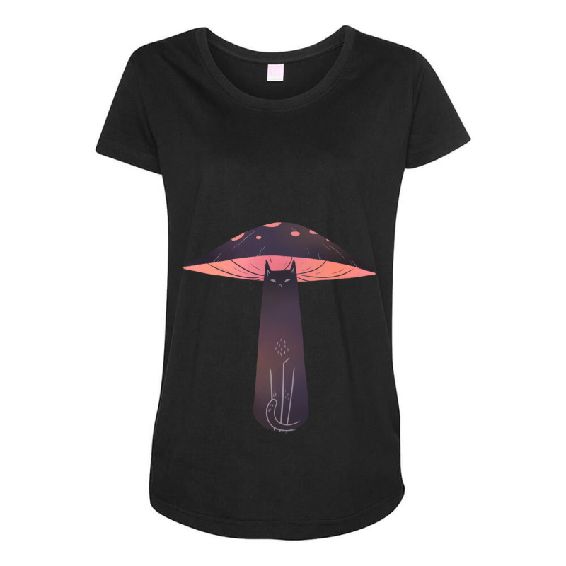 Black Cat Meowshroom  Magnet Maternity Scoop Neck T-shirt by ErinHuotari | Artistshot