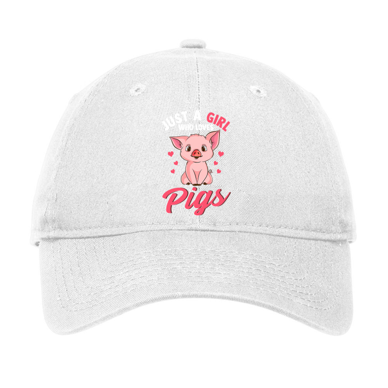 Just A Girl Who Loves Pigs Hog Lover Cute Farmer Gift Girls T Shirt Adjustable Cap | Artistshot