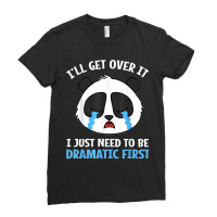 Funny Dramatic Panda Bear Face Kawaii Anime Lovers Ladies Fitted T-shirt | Artistshot