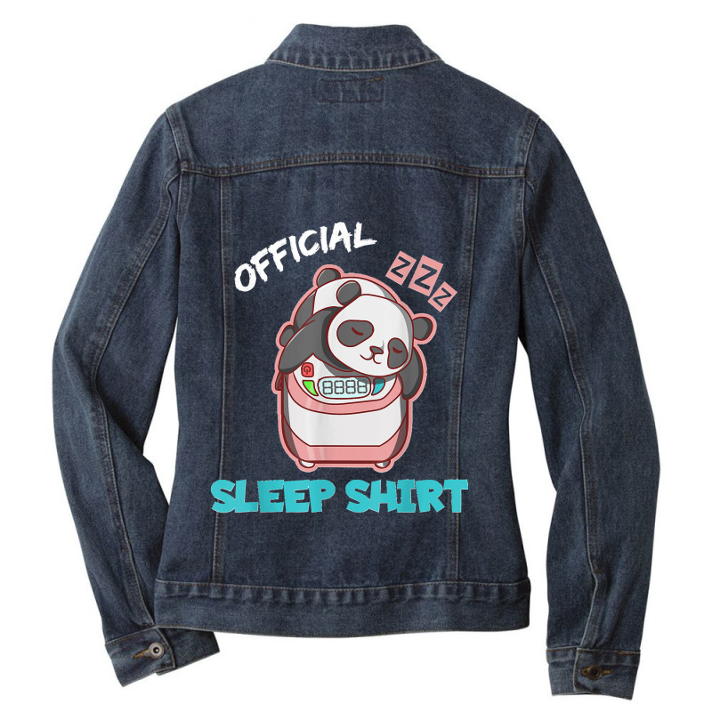 Funny Exercise Extra Rice Panda Pun Lazy Official Sleep Ladies Denim Jacket by WirtzRichard | Artistshot