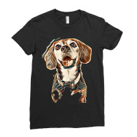 Dog Isolated Happy Face Ladies Fitted T-shirt | Artistshot