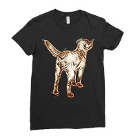 Dog Back Tail Isolated Ladies Fitted T-shirt | Artistshot