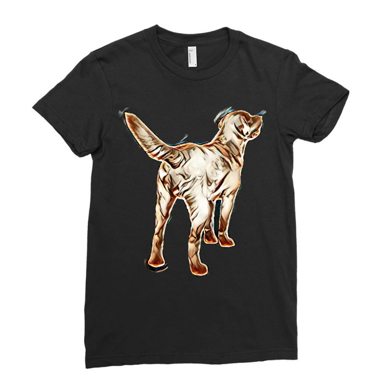 Dog Back Tail Isolated Ladies Fitted T-Shirt by Kemnabi | Artistshot