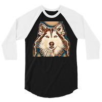 Siberian Husky Studio Shoot. 3/4 Sleeve Shirt | Artistshot