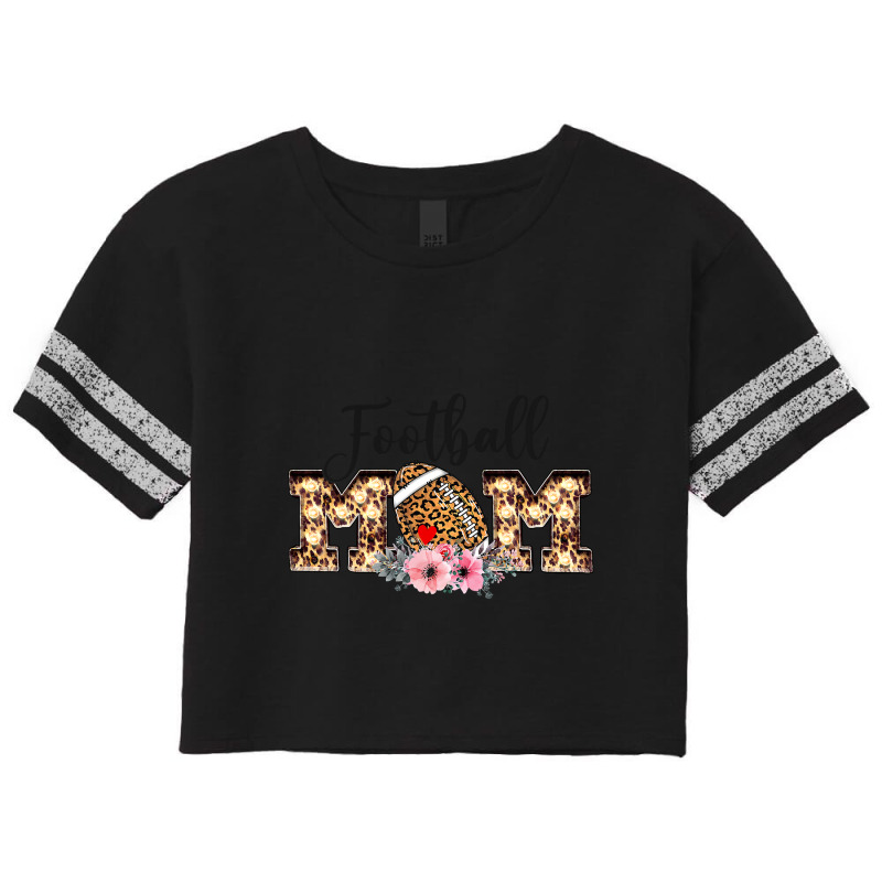 Football Mom Funny Leopard Floral Football Lovers Scorecard Crop Tee by pester | Artistshot