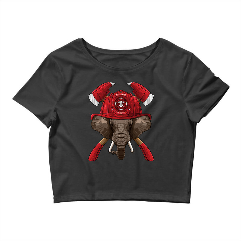 Firefighter Elephant Fireman Boys Kids Fire Rescue Animal 254 Crop Top by peafowl | Artistshot