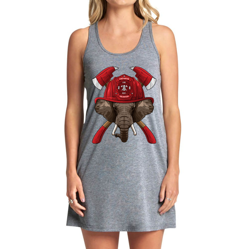 Firefighter Elephant Fireman Boys Kids Fire Rescue Animal 254 Tank Dress by peafowl | Artistshot