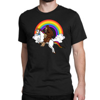 Bigfoot Riding Unicorn Classic T-shirt | Artistshot