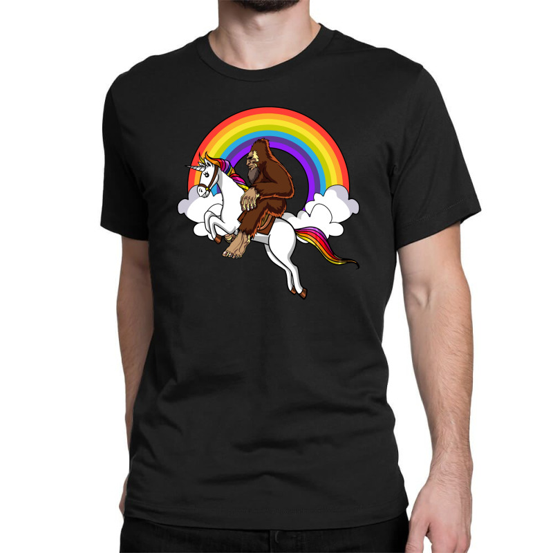 Bigfoot Riding Unicorn Classic T-shirt | Artistshot