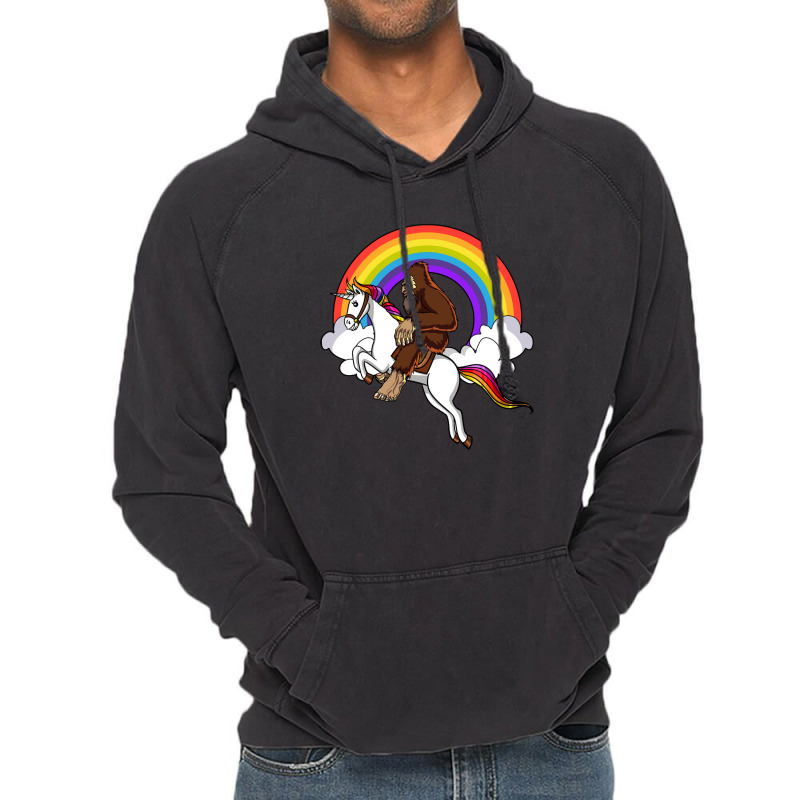 Bigfoot Riding Unicorn Vintage Hoodie | Artistshot