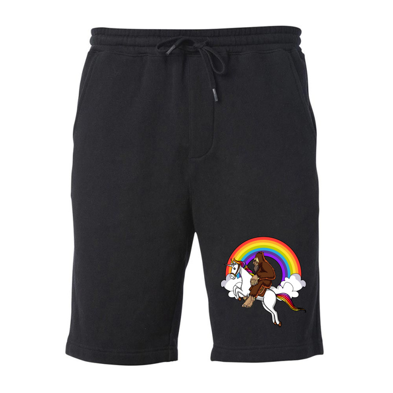 Bigfoot Riding Unicorn Fleece Short | Artistshot