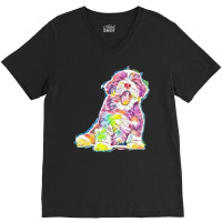 Dog Isolated Happy Cute V-neck Tee | Artistshot