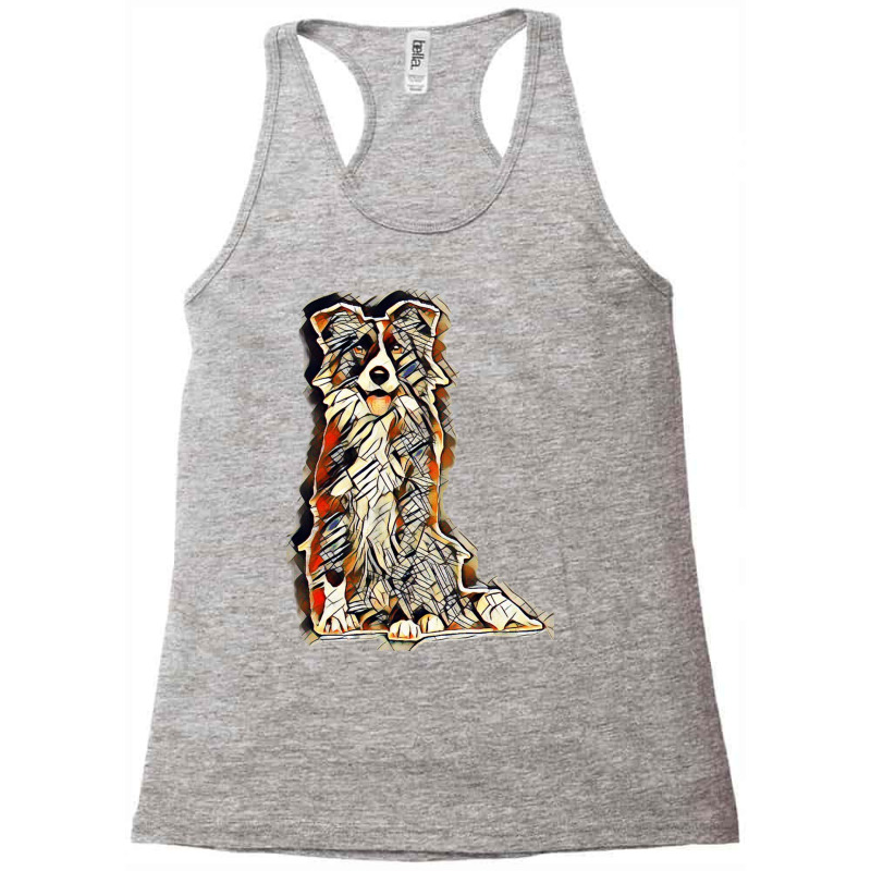 Border Dog Isolated Happy Racerback Tank by Kemnabi | Artistshot