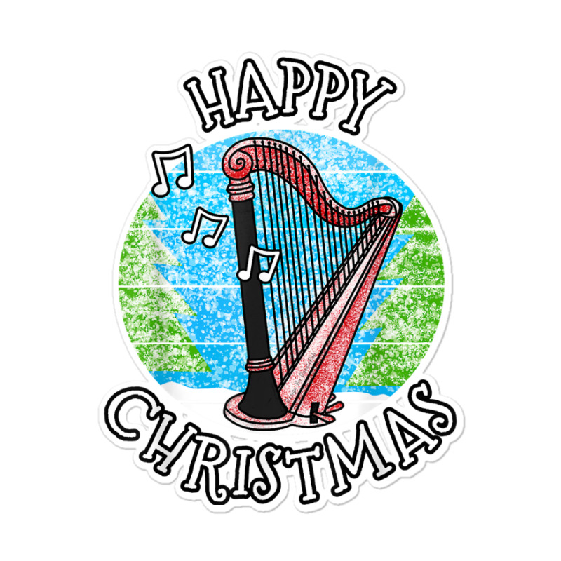 Christmas Harp, Harpist String Musician, Xmas 2022 T Shirt Sticker | Artistshot